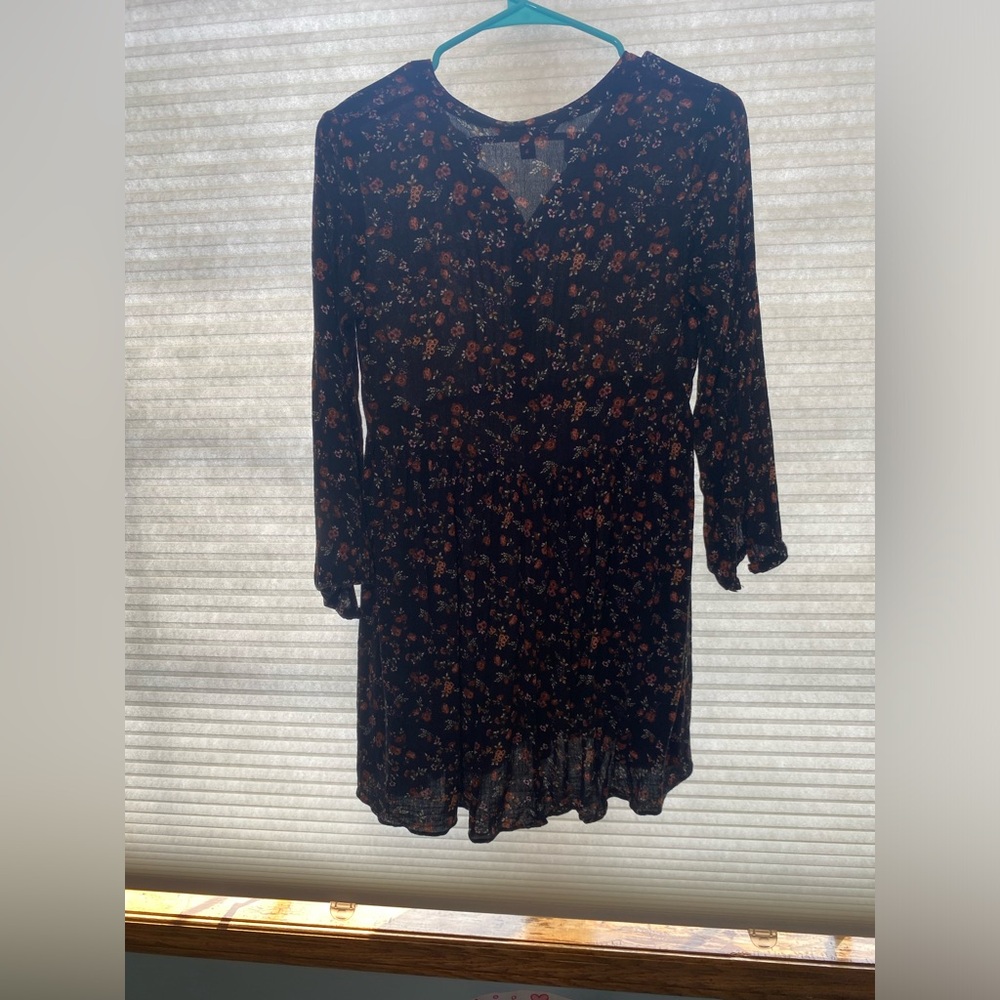 Black floral long sleeves Sundress